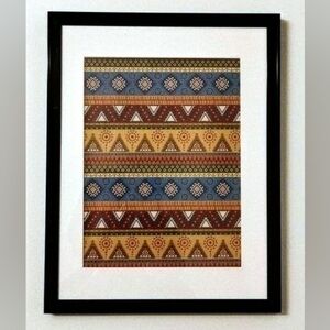 Framed Tribal Leather Pattern Art